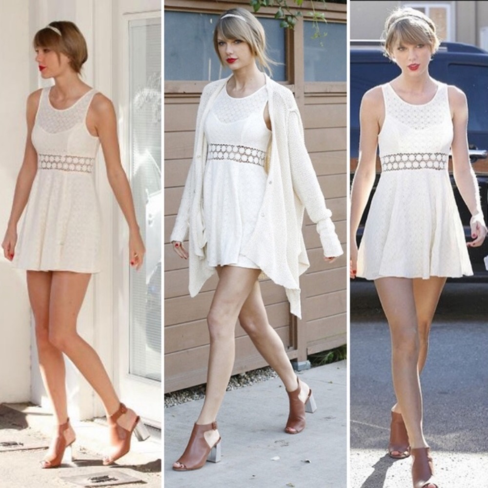 free people daisy ivory lace fit and flare dress